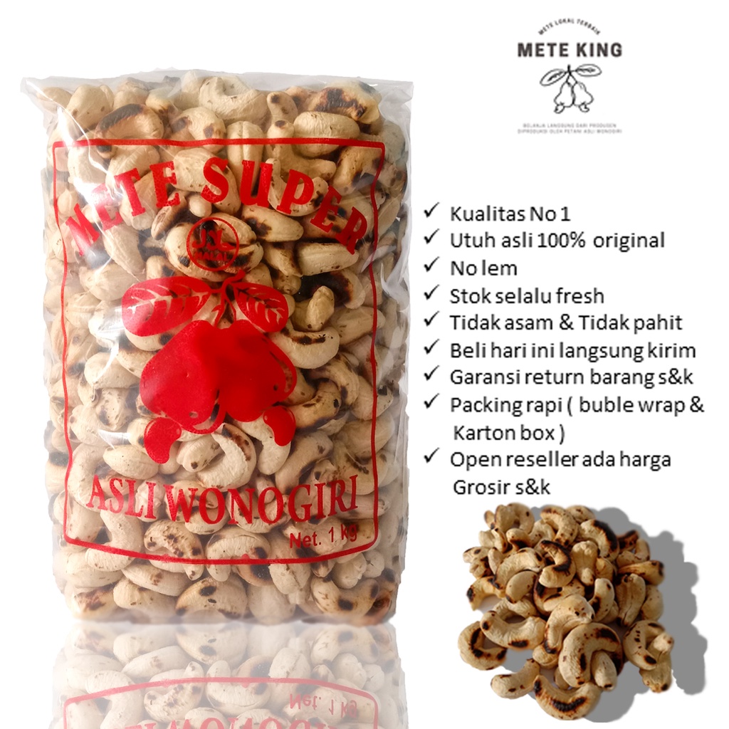 

Kacang mede bakar super premium panggang matang mete mente mette mateng original bawang gurih fresh asli wonogiri asin manis utuh rasa rasa mentte mentah pedas makanan sehat diet camilan snack ringan goreng jumbo belah pecahan fresh grade a roasted