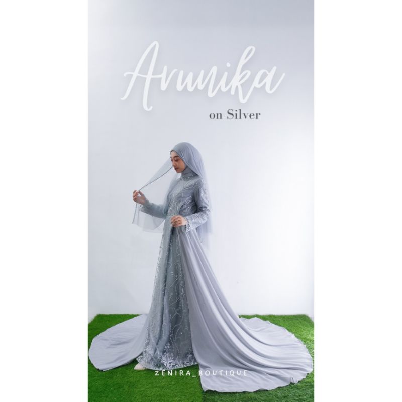 ARUNIKA Wedding Dress FREE VEIL / Gaun pernikahan putih / akad / prewedding couple