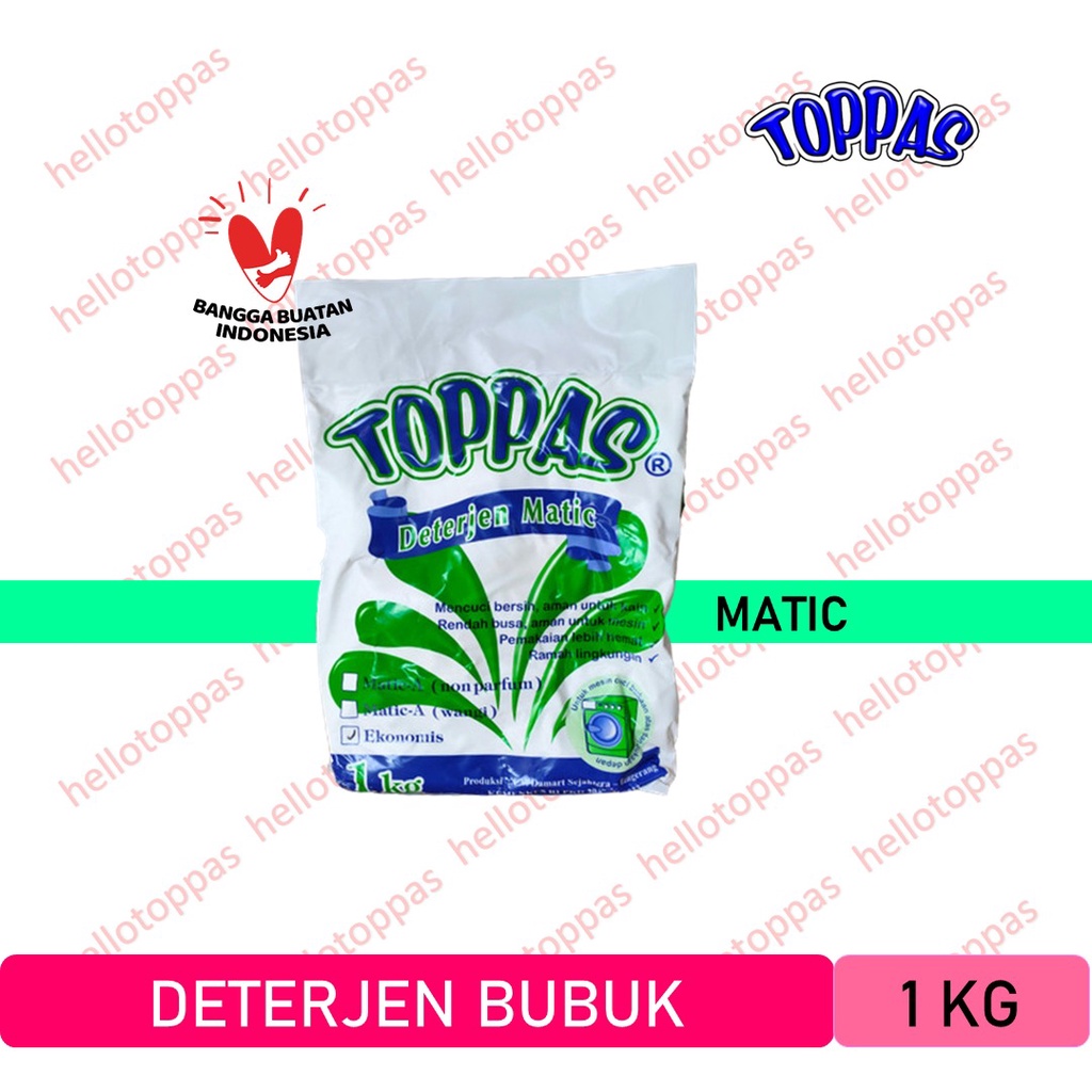 GROSIR Toppas Deterjen Bubuk Matic Ekonomis/Sabun Cuci Baju Bubuk 1kg