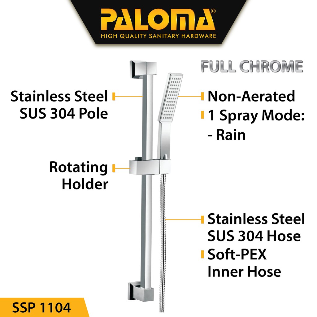 PALOMA SSP 1104 Shower Set Tiang Handshower Mandi Hand Shower Kepala Shower Head Paket