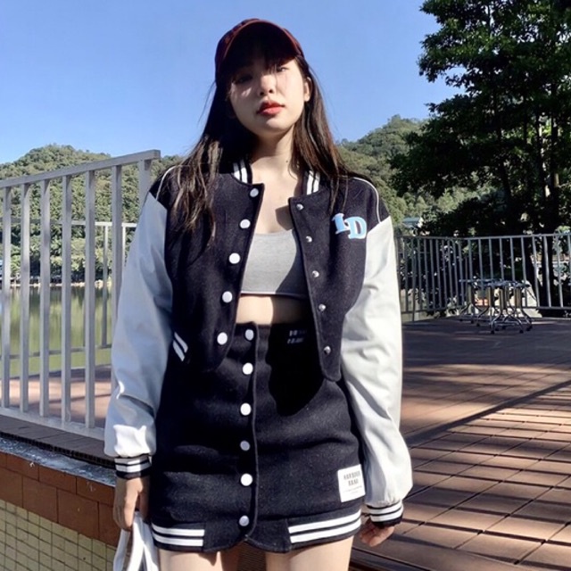 CROOPED ID VERSITY | BASEBALL JAKET CROP KOREA