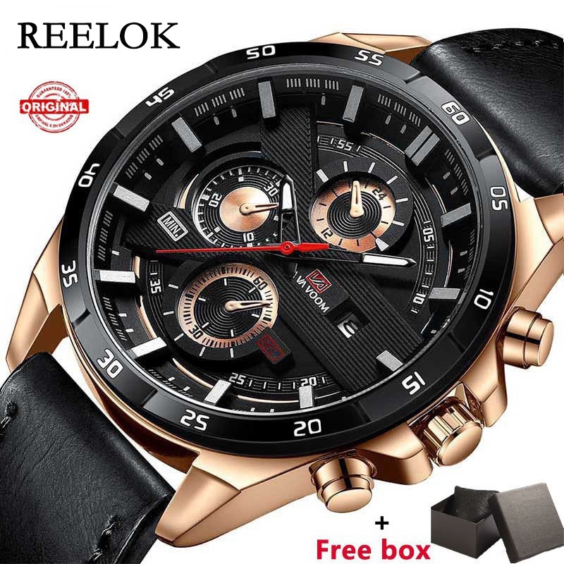 VA VA Voom 216 Jam Tangan Pria Original Tahan Air Kulit Kuarsa + Free Box
