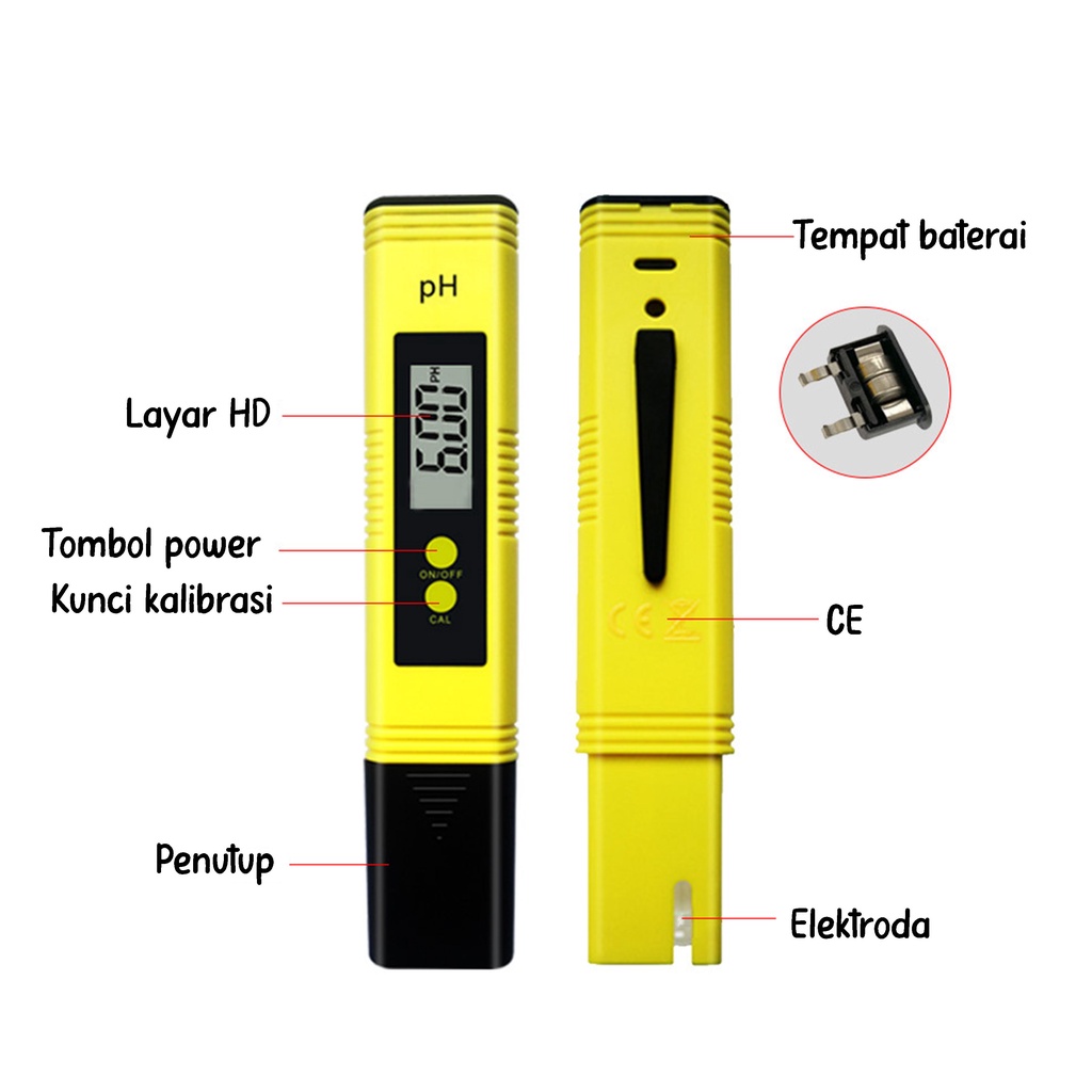 Alat Pengukur Keasaman Cairan Air PH Meter Digital Tester Alat Hidroponik Aquarium Aquascape