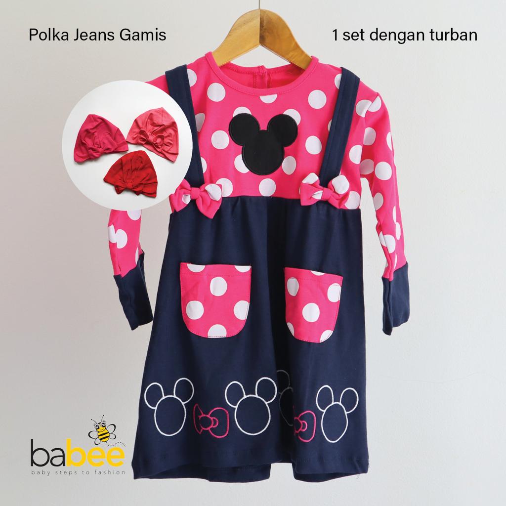 1-2 tahun Premium Gamis Katun Jepang RENA / litte bee / polka jeans / laura / ZOYA Setelan Gamis Baju Muslim Hijab Lucu Fashion Anak Bayi Perempuan Cewek Terlaris Terbaru