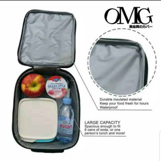 Lunch box Bag insulated OMG Tas Bekal Kotak Cover Makan Panas Dingin