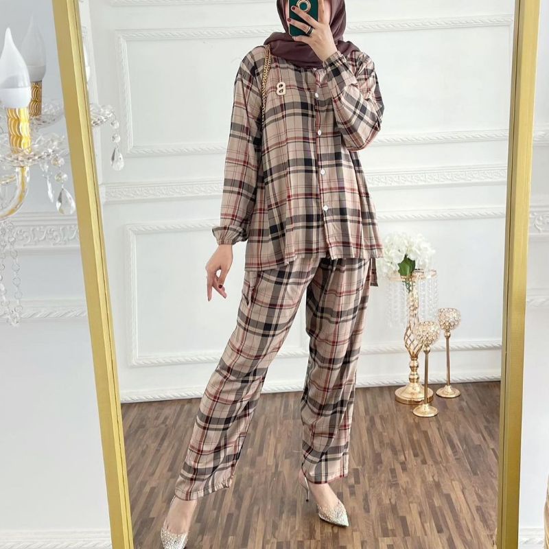 OMYRA ONE SET / KINAN LULU ESPANA LIVIA TARINA AVORA MADIA NACO ELINA ONE SET RAYON TIE DYE-DOMINOZ MOKA LD 110