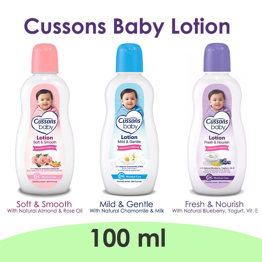 100ml CUSSONS BABY LOTION Soft &amp; Smooth, Mild &amp; Gentle, Fresh &amp; Nourish cusson baby PELEMBAB KULIT