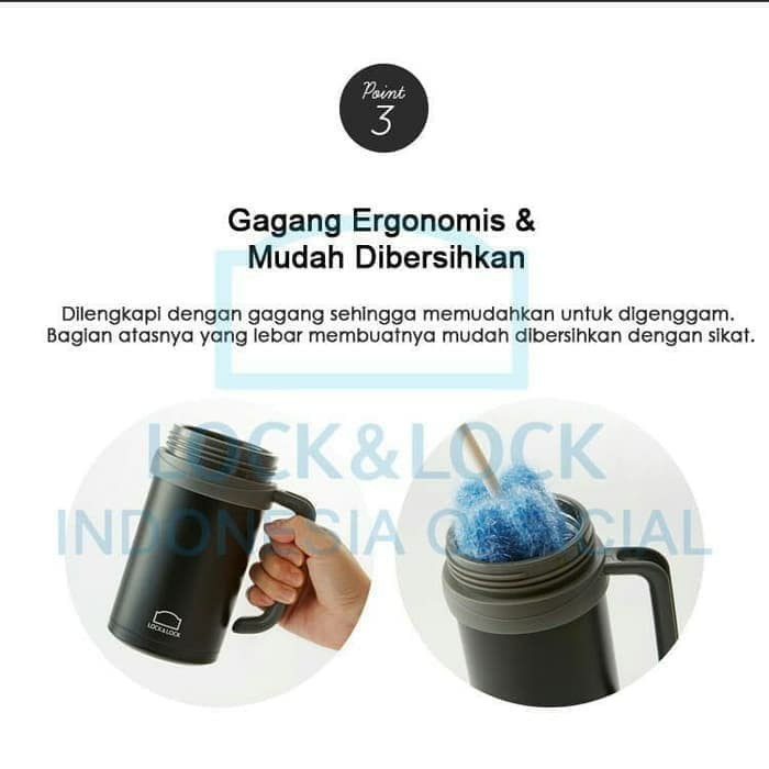 Lock n Lock Table Mug Panas &amp; Dingin 500mL Lock and Lock ORIGINAL