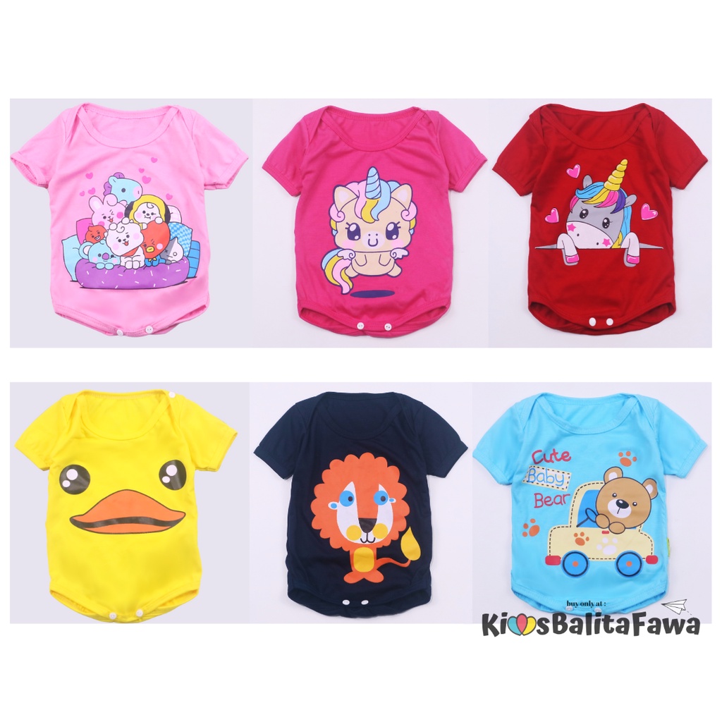 (NEW BORN) Jumper Cattel Bayi Baru Lahir 0-6 Bulan / Baju Karakter Import Jumpsuit Lengan Pendek Bayi Perempuan