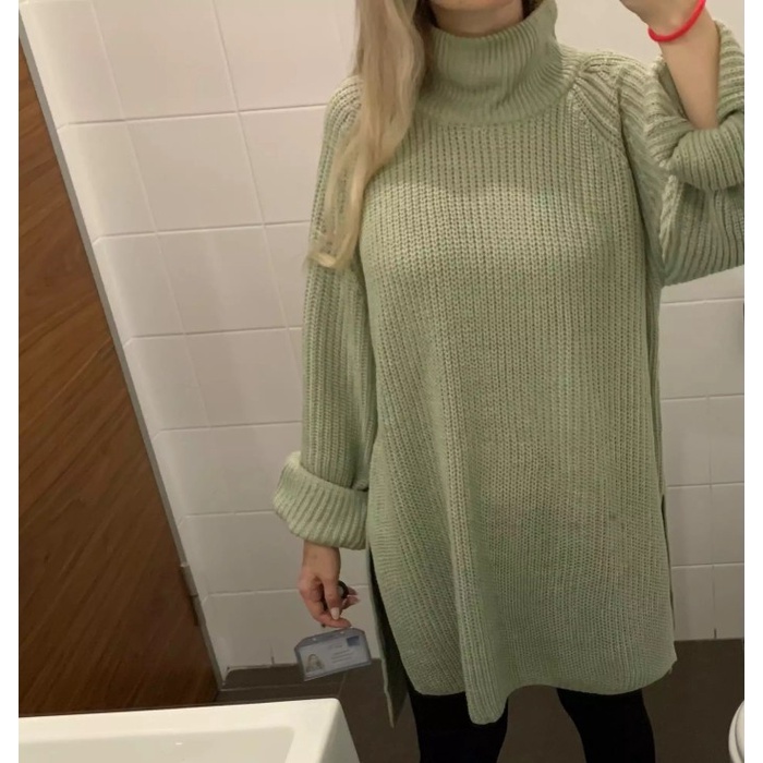 Sweater Korea Panjang Wanita Bahan Rajut Model Turtleneck