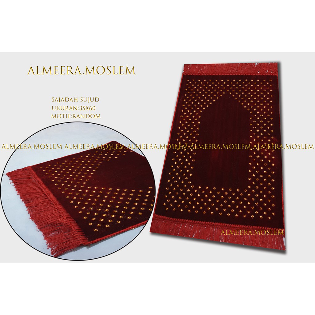 Sajadah Sujud Impor Turky Tutki Ukuran 35x60 Motif Polos Minimalis Bisa COD By Almeera.Mslem Sejadah