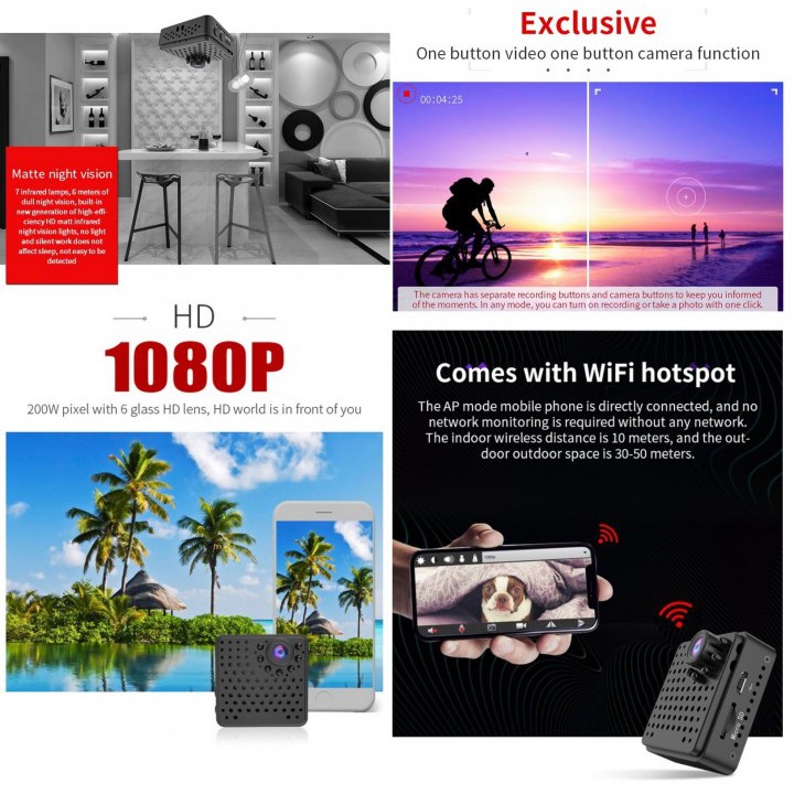 HDQ19 Mini Wireless 1080P Night Vision Motion Detection Smart Camera