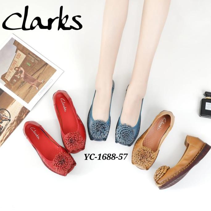 sepatu clarks wanita / sepatu clarks yc -1688-57 flat original Termurah