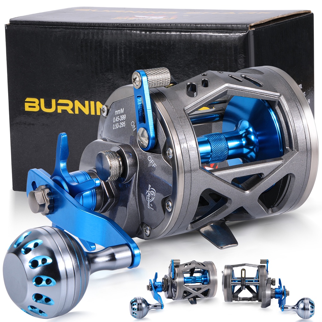 Joran pancing 41lb Gulungan Pancing Trolling Fishing Reel Pancing Kecepatan Tinggi Untuk Permukaan Air Asin Max Drag 43LB fishing reel