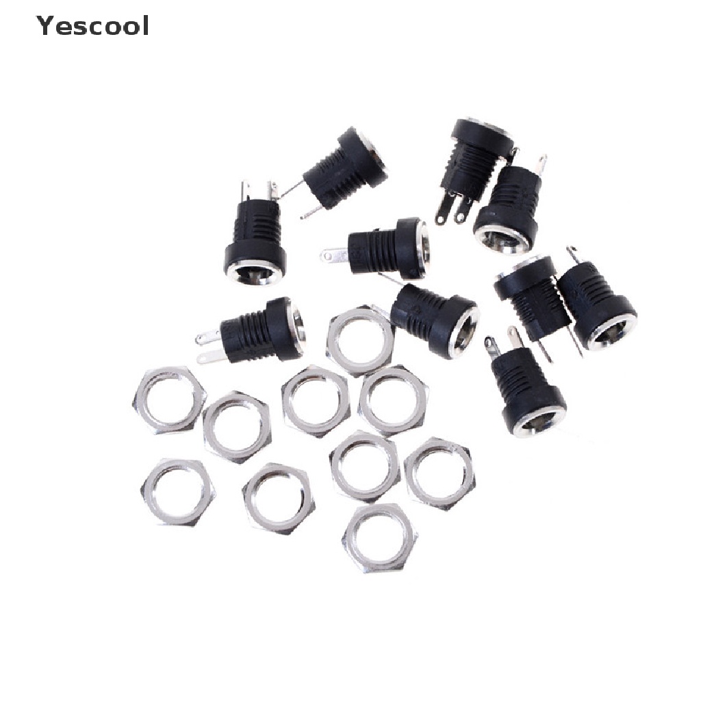 Yescool 10 Pcs Socket Jack Power Supply DC-022B Female 5.5x2.1mm