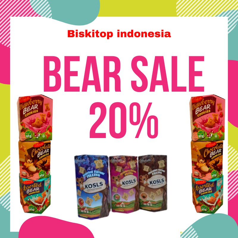 

BISKITOP - BEAR SALE 20% KOSLS Bears Exp Date 9 - 11 2021 Biskuit anak murah Grosir Promo