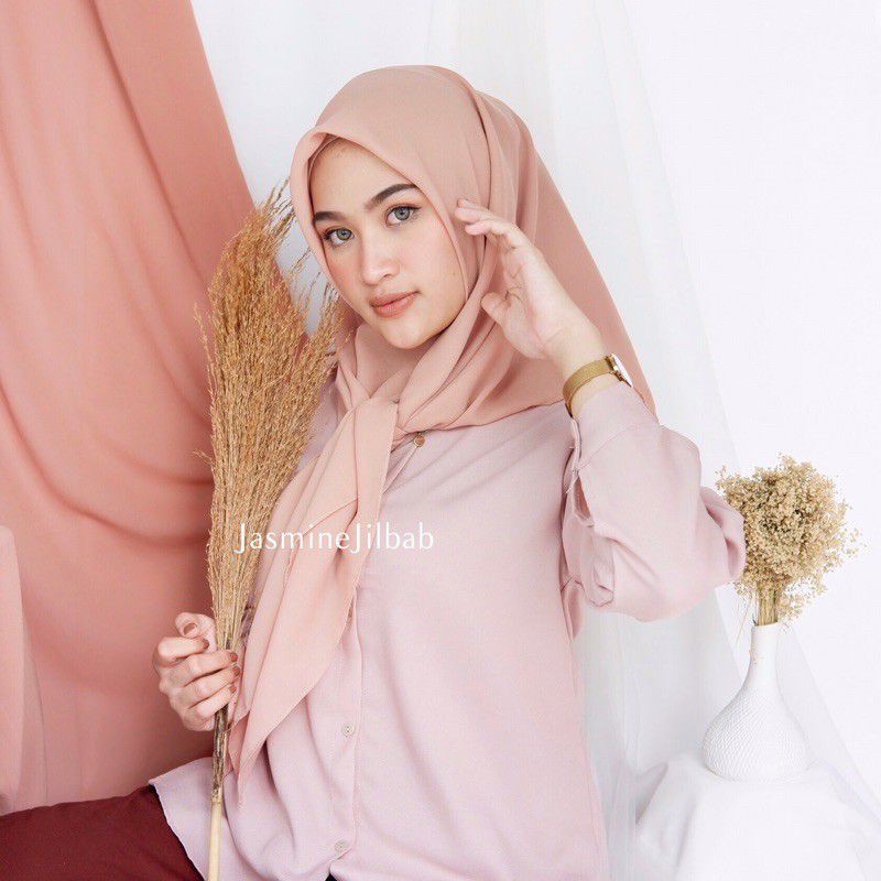 40 warna Bella Squre Polycotton polos Hijab
