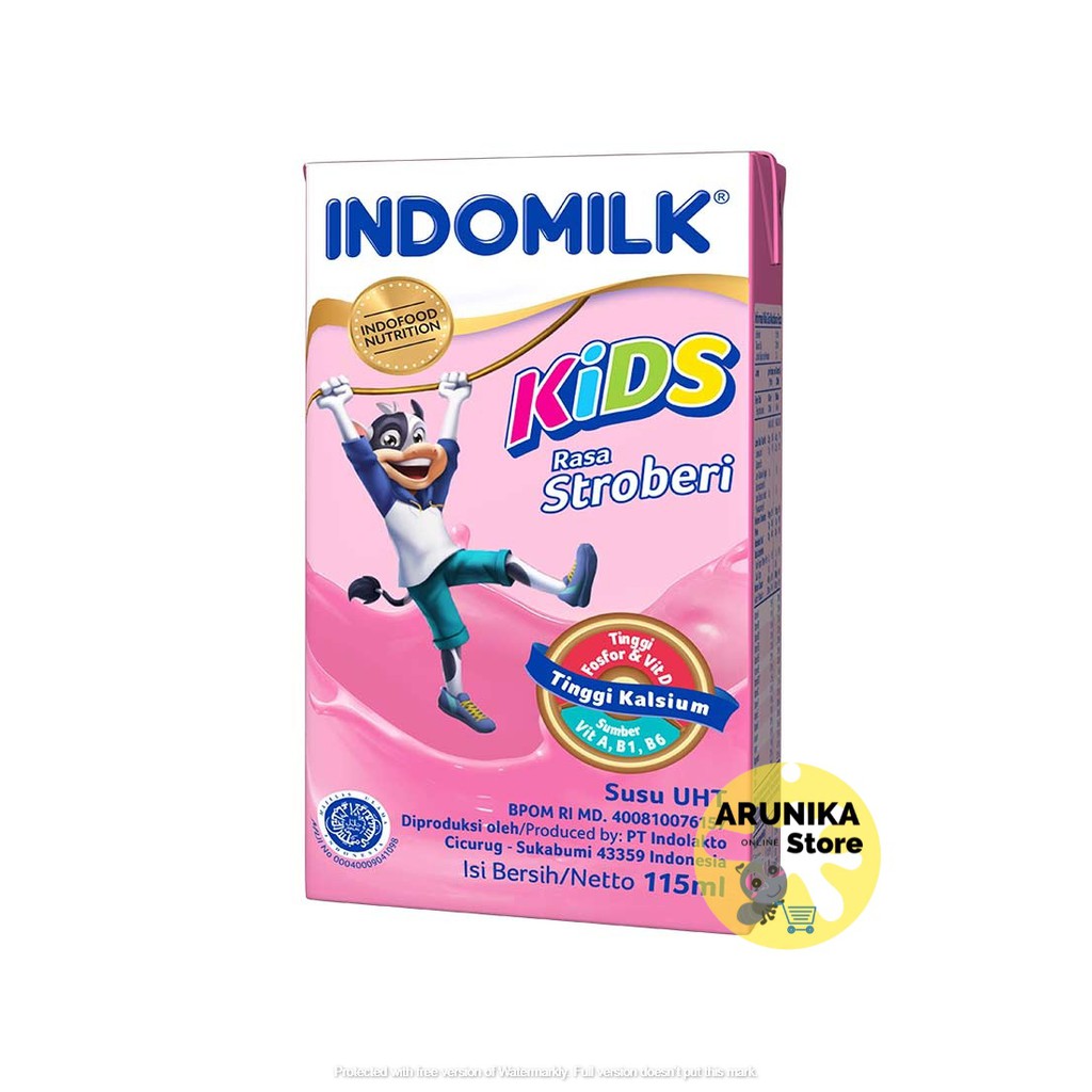 Jual INDOMILK SUSU KOTAK SUSU UHT KIDS STROBERI 115ML 40 pcs (Karton