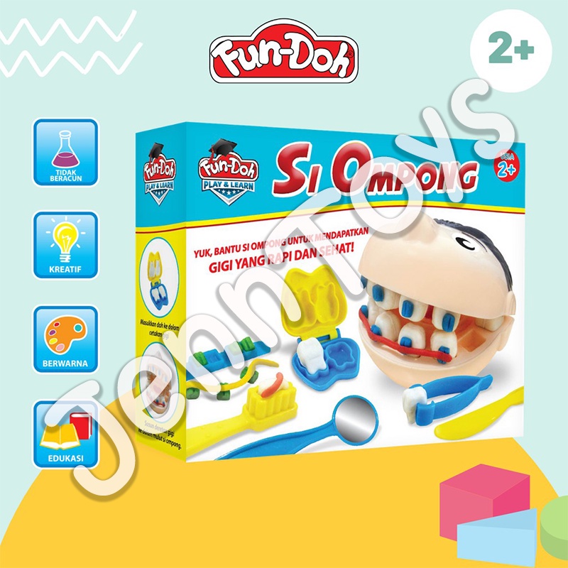 JennToys - Mainan Anak Perempuan Mainan Anak laki laki Dokter Doh Fun-Doh Gigi FunDoh Mainan sensori anak - FUN DOH SI OMPONG