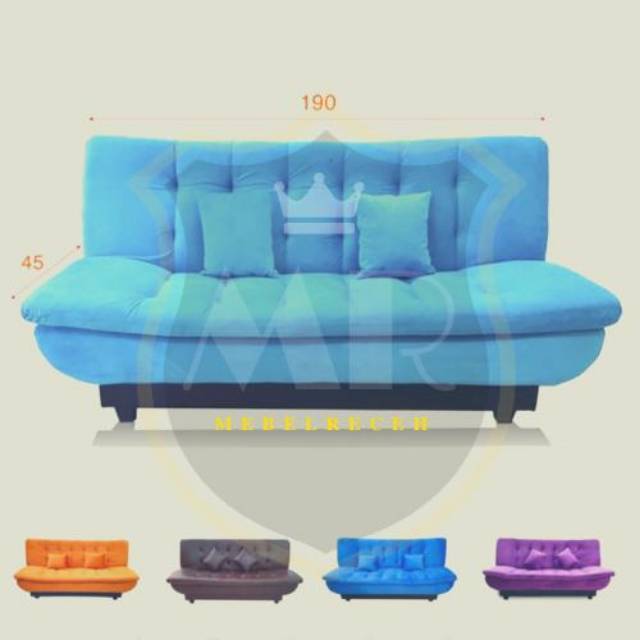 Sofa bed lipat beludru Kain kulit Oscar abu2 hitam biru Sofa bed lipat beludru Kain kulit Oscar abu2 hitam biru