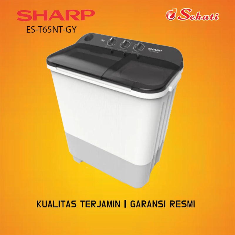 Jual SHARP Mesin Cuci Twin Tub ES-T65NT-GY/ BL 2 Tabung [6,5Kg ...