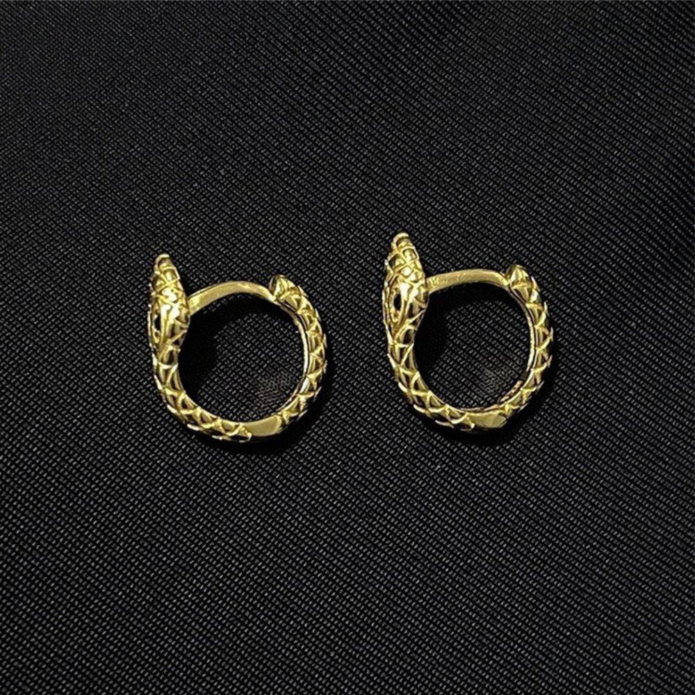 Mxbeauty Wanita Pria Gesper Telinga Punk Fashion Design Sense Emas Perak Hip Pop Hoop Earrings