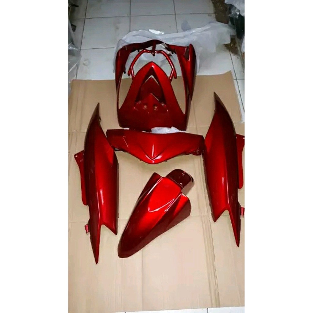 Cover body mio soul karbu full set warna merah Limited