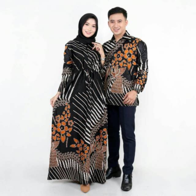 COUPLE BATIK KELUARGA SARIMBIT GAMIS FAMILLY SET HRB026 RISNA BATIK SOGAN LAWASAN