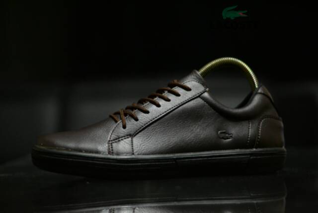 PROMO - SEPATU SLOP PRIA LACOSTE CROOSS COKLAT CASUAL FORMAL KERJA KULIAH SANTAI PRIA