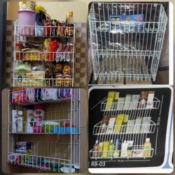(COD) Rak Dapur  Gantung / Rak Kamar Mandi 3 Susun Lebar / Rak Bumbu / Rak Gantung Serbaguna