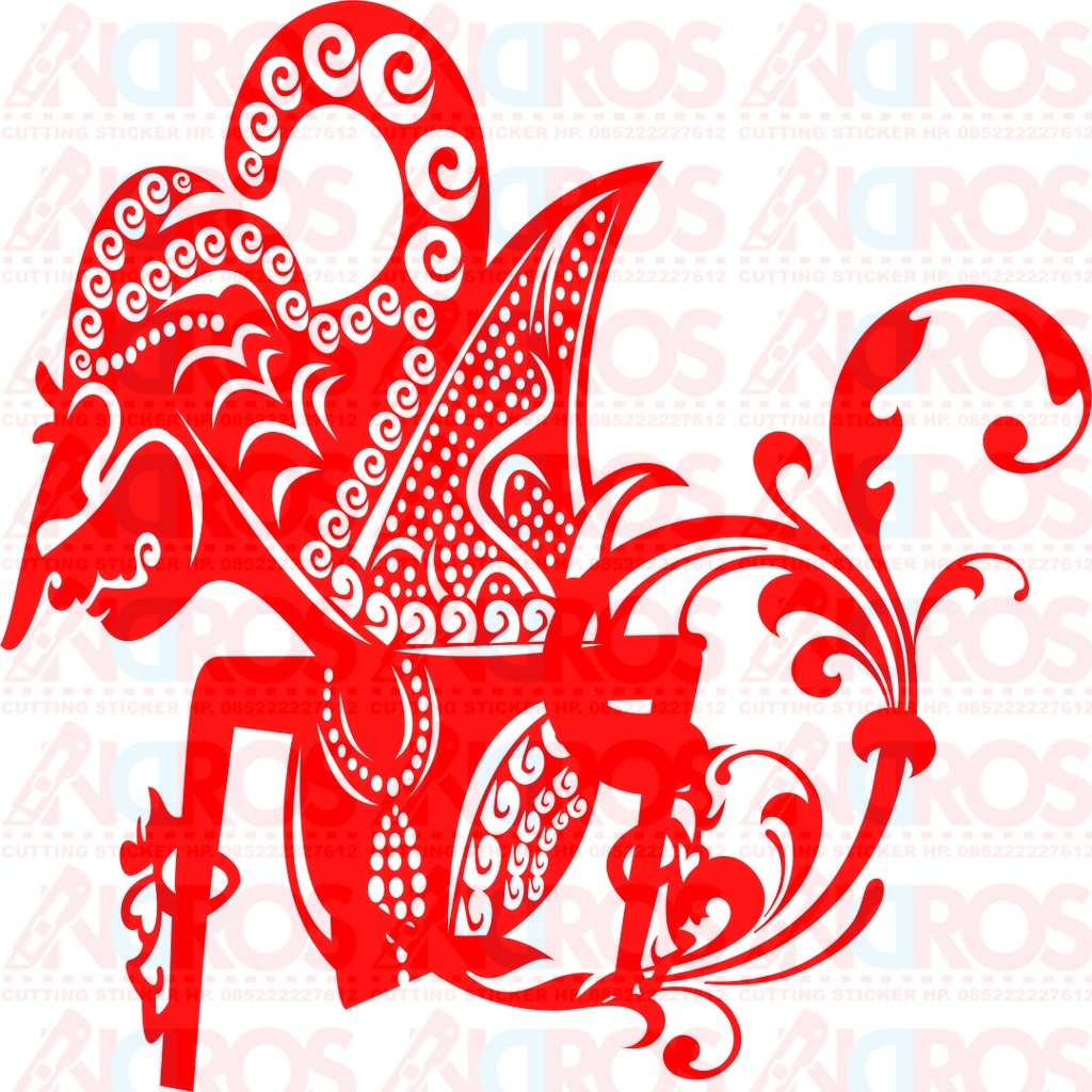Cutting stiker motor dan mobil wayang