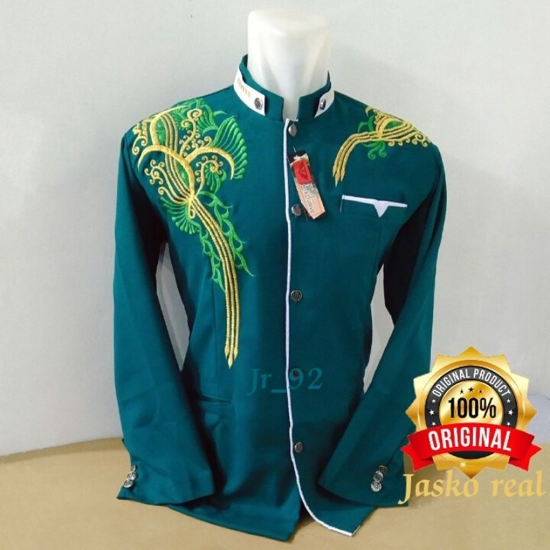 Jasko Bordir Baju Jas Koko Pria Lengan Panjang