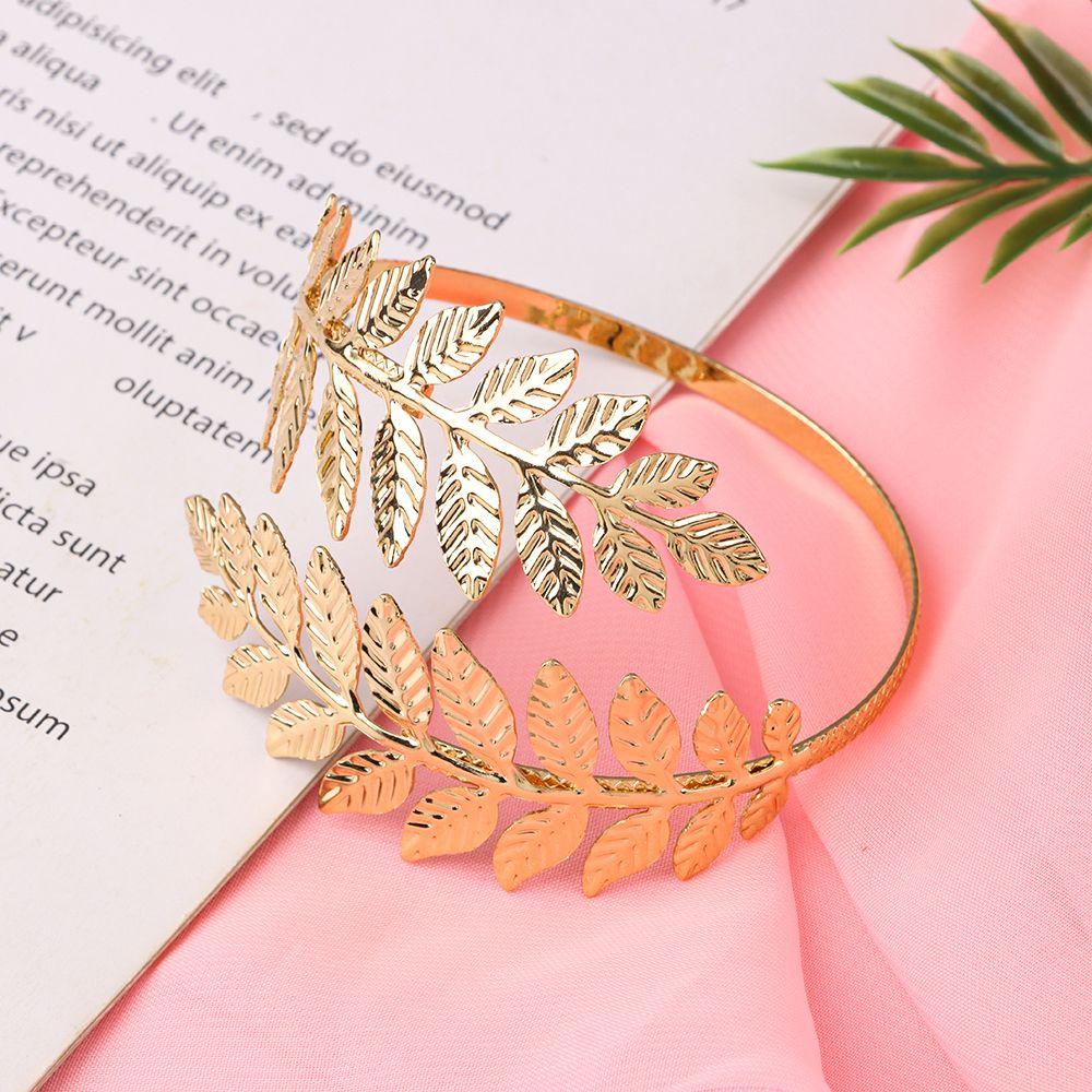 Top Laurel Leaf Gelang Fashion Wanita Daun Logam Perhiasan Lengan Rantai