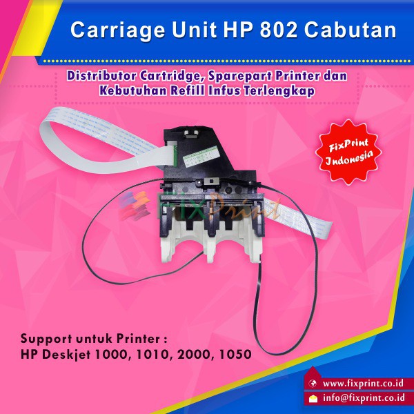 Carriage Unit HP 802 Black Color Main Printer HP D1000 d1010 1010 D2000 1050 2010 2050 3050 1510