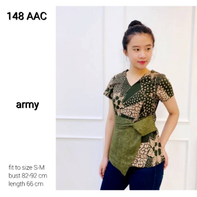 Blouse 148 Aac# Atasan Batik Wanita Bahan Katun Stretch