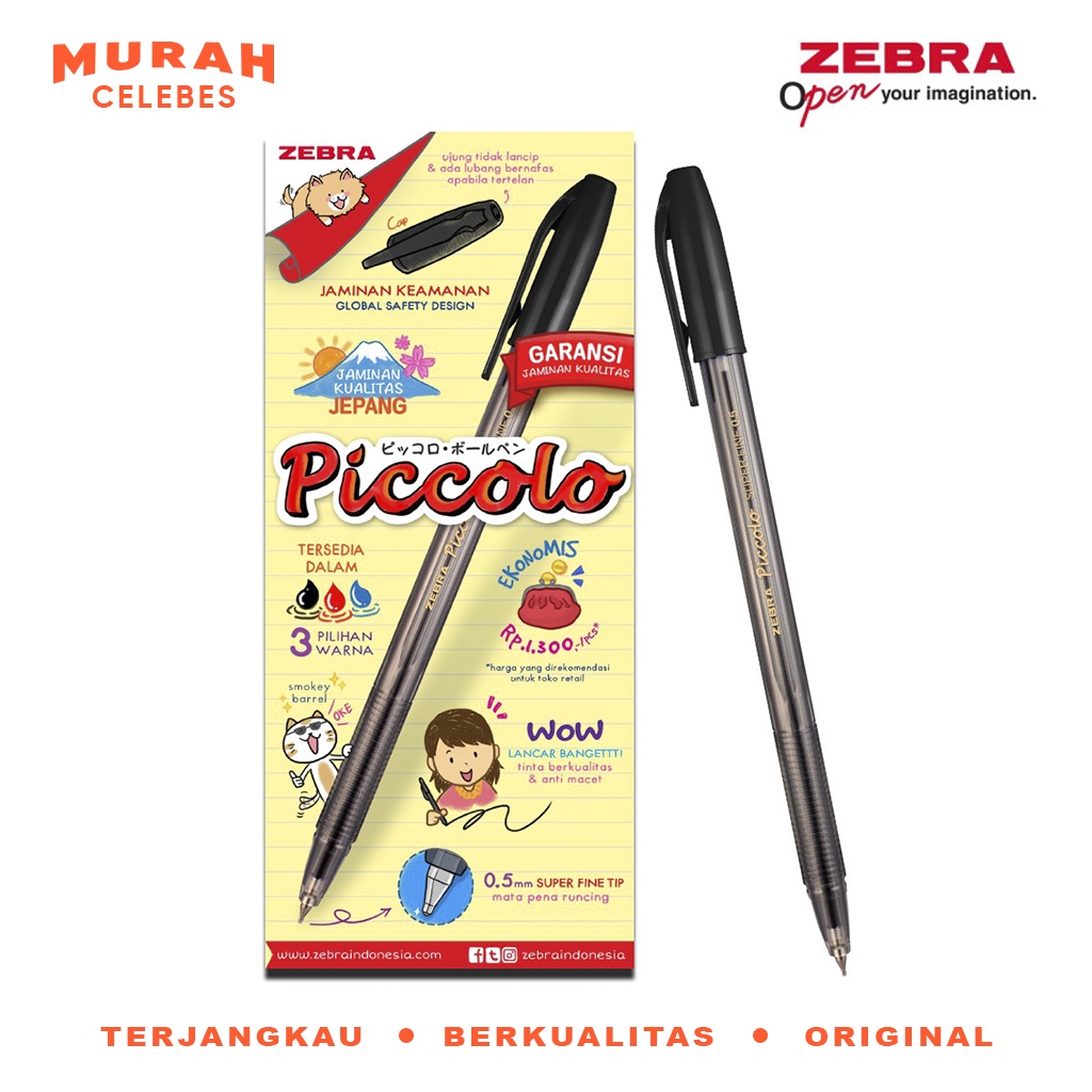 

Pulpen ZEBRA Piccolo 0.5 mm - 1 lusin (12 pcs)