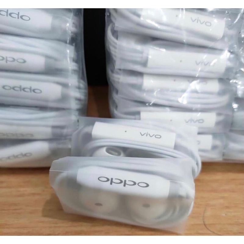 Headset Earphone ori copotan suara jamin bass / Handsfree Oppo Vivo Original