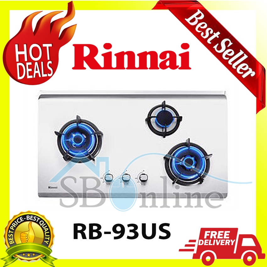 Kompor Gas Tanam 3 Tungku Rinnai RB-93US