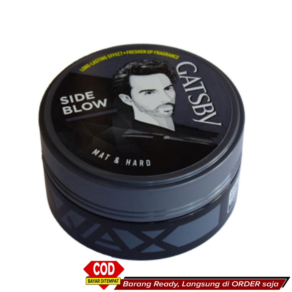 Best Seller Minyak Rambut Pria Cowok Efek Tebal Matte Tahan Seharian ~ Gatsby Wax Side Blow 75g ~ L0