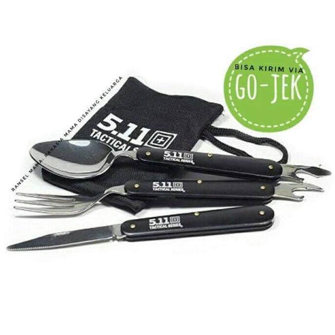 BEST SELLER Sendok Garpu Pisau Portable | Alat Makan Lipat Outdoor Pendaki Gunung MT169