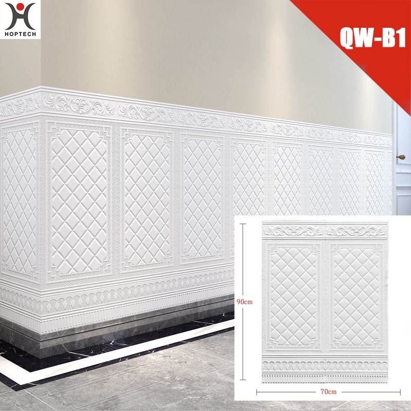 Wallpaper 3D FOAM / Wallfoam Dinding 3D Motif PINTU JATI 70X90 CM-QW-B1 PUTIH