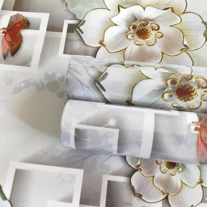 Indah Mudah Terlaris Wallpaper Dinding Motif Bunga Mawar Putih 45