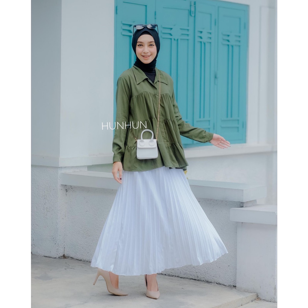 Monita Blouse Jumbo Rayon Premium / Atasan Ruffle BIG Jumbo Rayon Termurah Pusatgrosir_solo / SORA BLOUSE KATUN RAYON