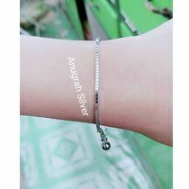 (COD)Gelang tangan Milano kaca remaja/dewasa+kerincingan perak asli 925/Silver lapisan emas putih!!!