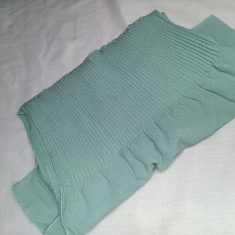 CRIMELDA PASHMINA PLISKET FULL 175x75 DIAMOND CREP HIJAB FASHION MUSLIM-MINT P.PLISKT