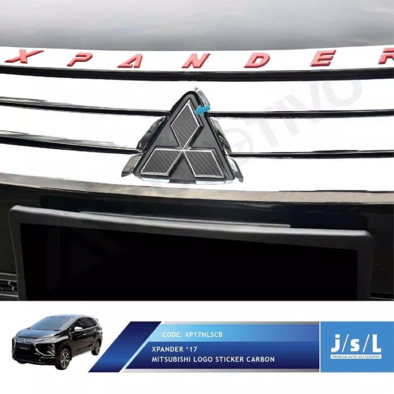 JSL Stiker Logo Mitsubishi Xpander Carbon Depan Belakang Sticker Tahan