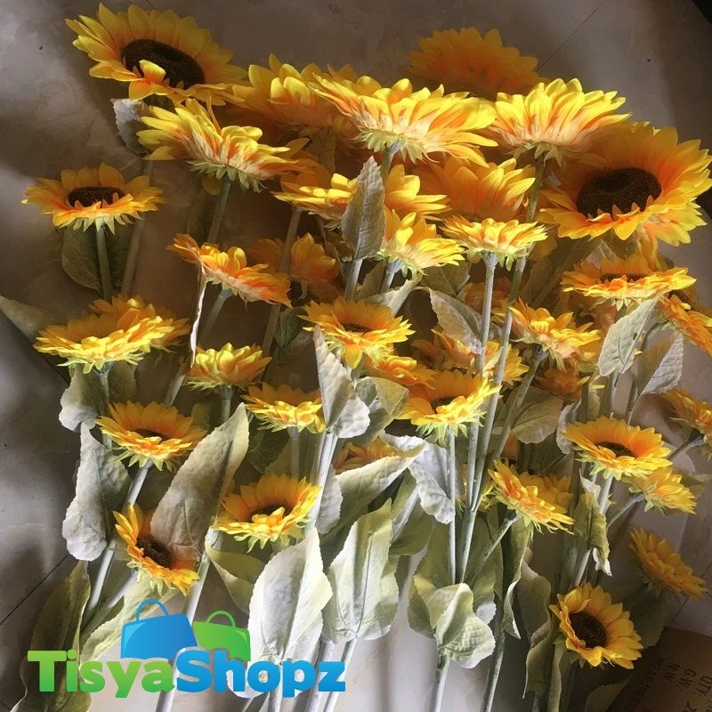 Matahari Jumbo Sunflower Bunga Plastik ( Tanpa Pot)