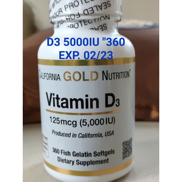 vitamin d3 5000 iu   california gold nutrition  usa  360 softgels