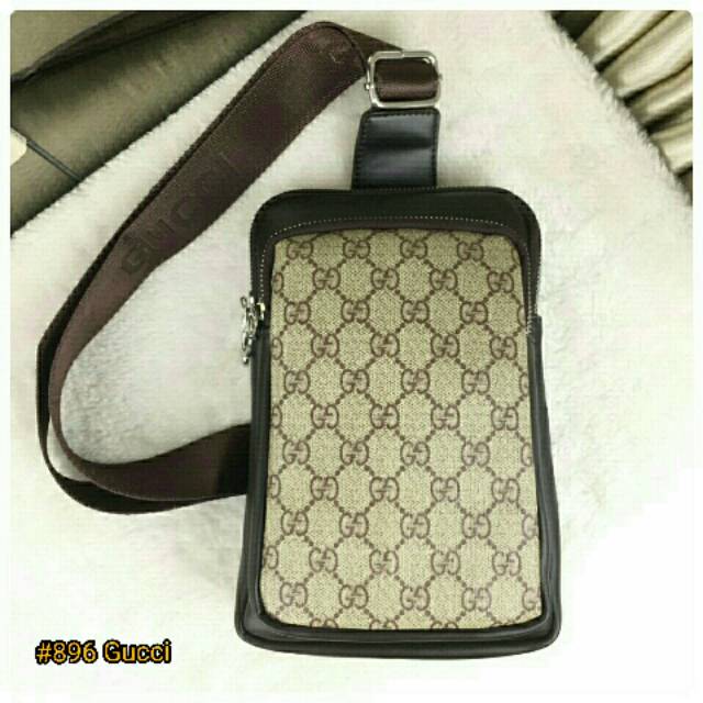 Tas GUCCI Pria Bagus Classic Side Sling Shoulder Bag SS17 #896