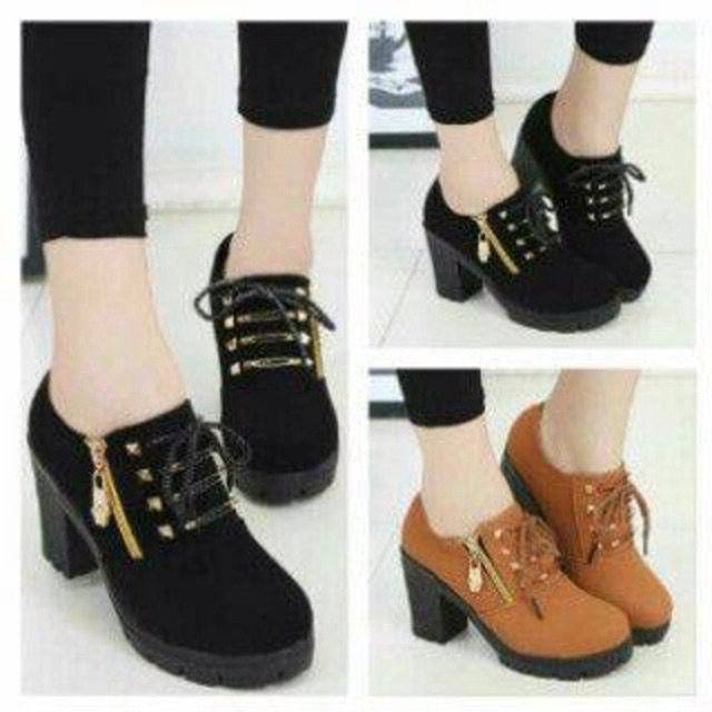 HEELS BOOTS STUD ZIP VIP